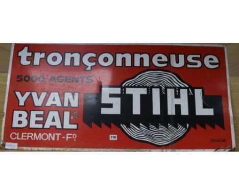 A Stihl Chainsaws enamel sign