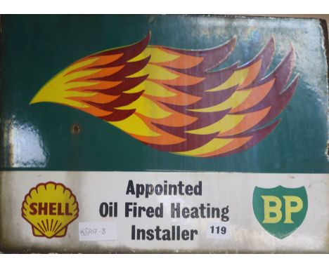 A B.P. Shell Oil double sided enamel sign