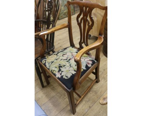 A Chippendale style elbow chair