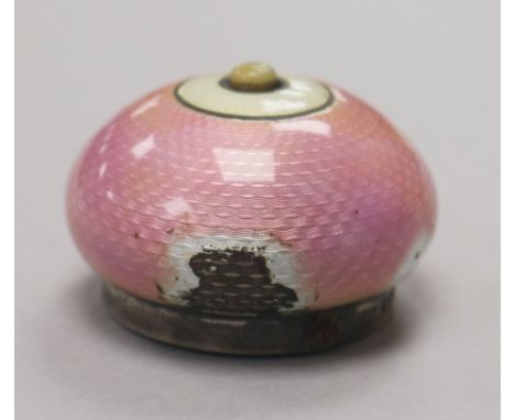 A silver and enamel bell push (a.f.)