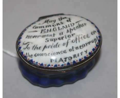 An 18th century enamel patch box