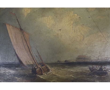 Late 18th century English schooloil on panelSeascape24 x31 cm unframed