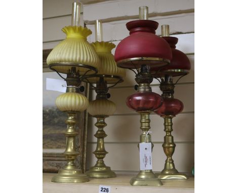 Two pairs of candlestick lamps