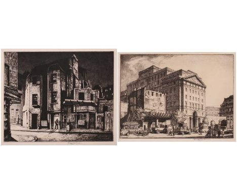 Stanley Anderson CBE R.A, R.E.(1884 - 1966), A Mayfair Backwater – Crabb’s Opponent, drypoint etching, circa 1930, signed in 
