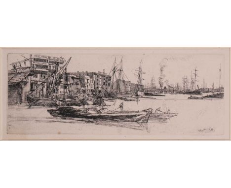 James Abbot McNeill Whistler (1834 - 1903), Thames Warehouses, Kennedy 38 ii, etching, signed &amp; dated within the plate 18