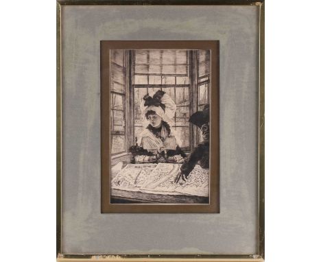 James Jacques Joseph Tissot (1836 – 1902), Histoire Ennuyeuse, etching, signed and dated 1878 within the plate, margins benea