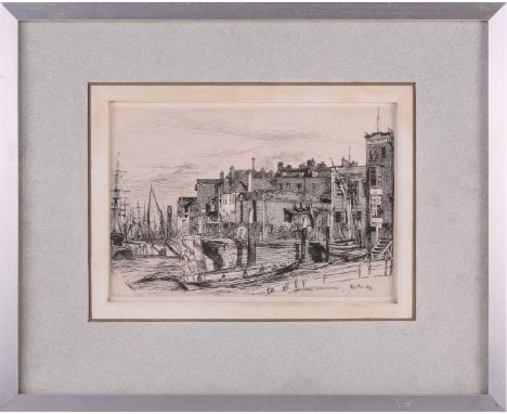 James Abbot McNeill Whistler (1834 - 1903), The Thames Police (Wapping Wharf), etching, signed &amp; dated within the plate 1