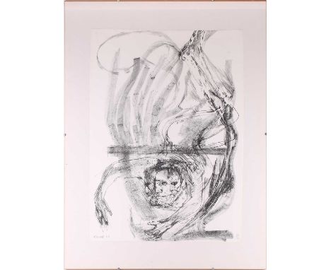 Dame Elizabeth Frink (1930-1993), 'Spinning Man', lithograph, numbered 13/30, 1965, 80 cm x 76 cm framed and glazed.No appare