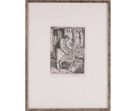 Alfred Charles Stanley Anderson CBE, RA, (1884 - 1966) The Chair Maker, 'He heapeth up riches and knoweth not who shall gathe