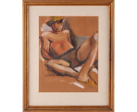 Attributed to Duncan Grant, portrait of young man, unsigned watercolour, framed, 33 cm x 25 cmPrivate collection, owned by th