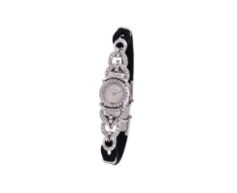 Jaeger LeCoultre, Lady's white gold coloured and diamond cocktail watch, no. 187945, circa 1930Movement: Manual windCase: MAT