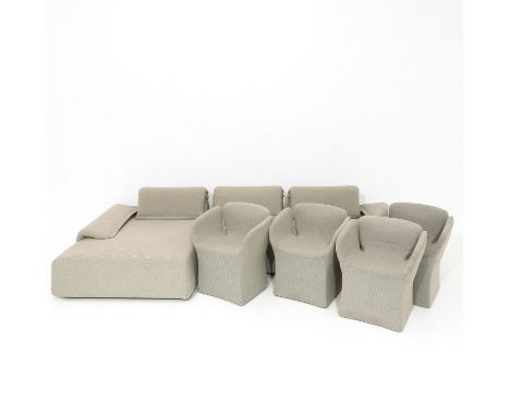 Consisting of 4 Bloomy chairs and a 3-part lounge sofa  marked Moroso  width 320 cm.