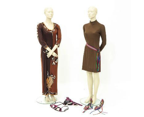 vintage clothing including dress by Emilio Pucci and shoes by Rene Caovilla