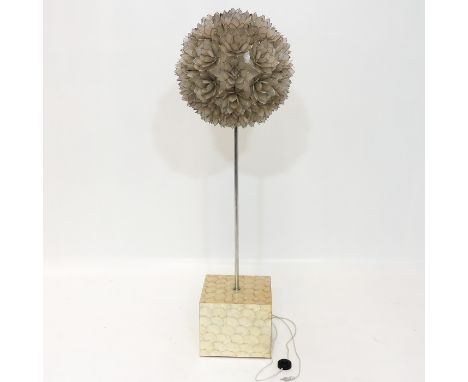 made by Rausch Germany  1960s  with exceptionally large sphere of mother-of-pearl flowers  diameter 54 cm  height 166 cm.