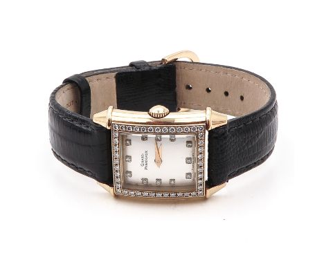 Vintage no. 38  18 Krt. gold case  set with diamonds