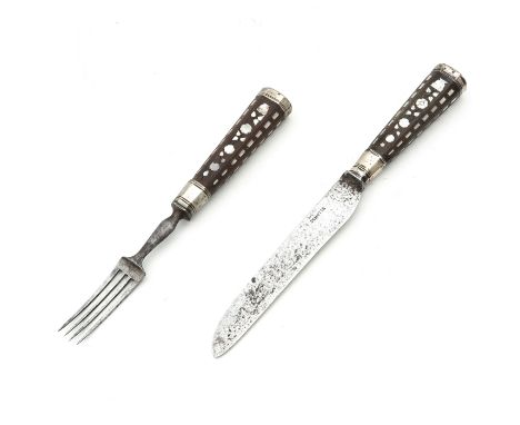 Dated 1802  inlaid with mother-of-pearl  length 25 cm.