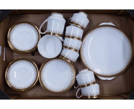 Paragon, Athena Pattern 21-piece Teaset including Bread Plate, Six Trios, Milk Jug and Sugar Bowl (1 Tray)