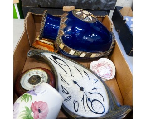 Mixed Ceramics To Include Radford Vase, Price &amp; Kensington Cottage Butter Dish With Lid, Cottage Lidded Box, Spode Pin Tr