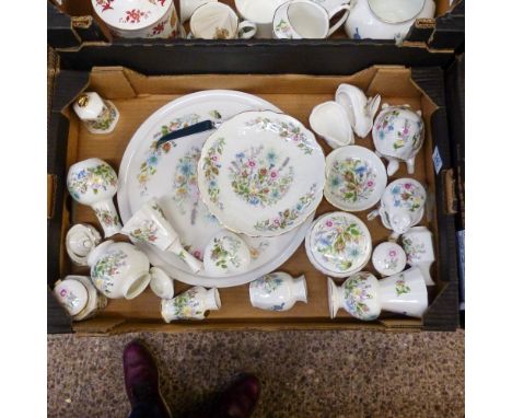 Selection of Aynsley 'Wild Tudor' Ceramic to include Vases, Lidded Round Boxes, Bell's, Trinket Boxes Depicting Frog, Tortois