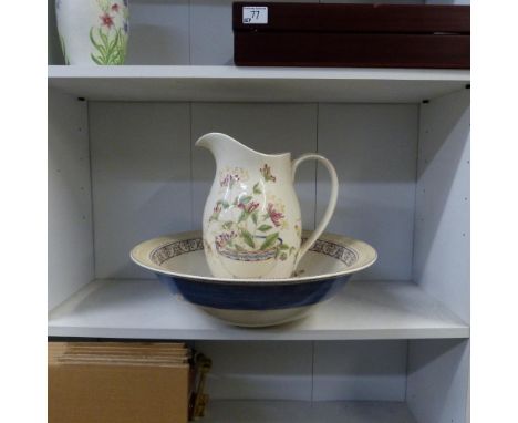 Wedgwood Sarah’s Garden wash basin and jug- 1 tray