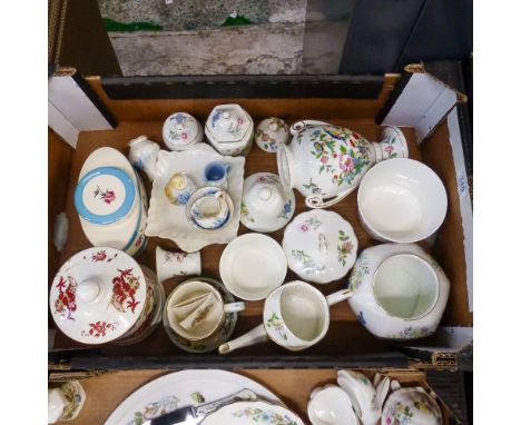 Selection of Ceramics to include Aynsley 'Pembroke' Lidded Urn, 'Wild Rose' Lidded Trinket Box and Watering Can, Portmeirion 