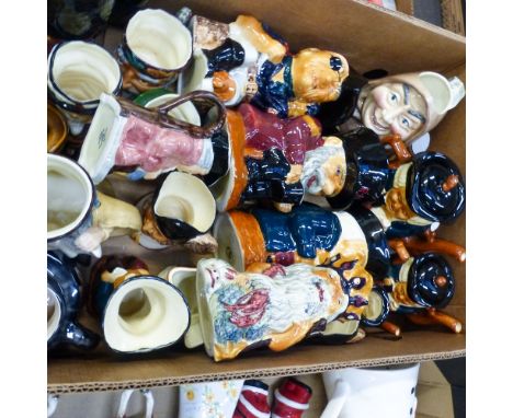 A Collection of Character and Toby Jugs including examples by Shorter and Sons, Sylva, Crown Devon etc. (1 Tray)