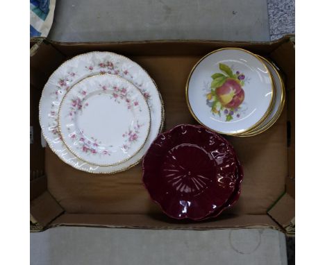 Paragon Victoriana Rose dinner plates and Lotus Metlox USA Pottery plates- 1 tray