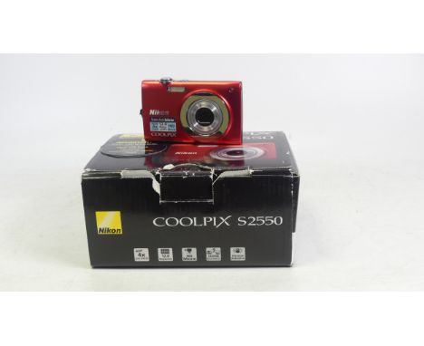 Nikon Coolpix S2550 4x Zoom, 12.0 Megapixels, HD Movie. Complete with CD's, cables and manuels. Untested (9cm x 5.5cm) (1)