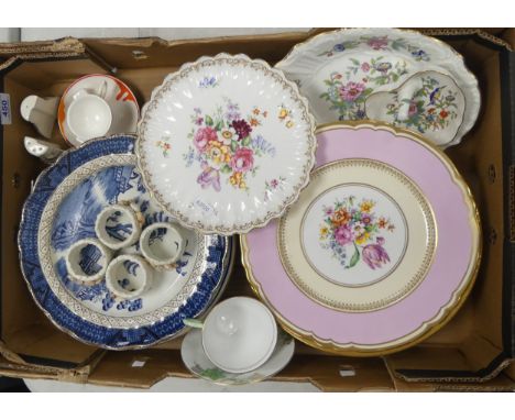 Selection of Ceramics to include Aynsley, Crown Staffordshire and Royal Doulton plates, Aynsley Pembroke heart shaped ring di