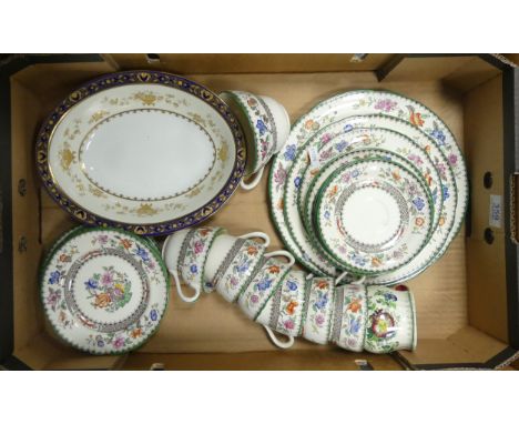 Copland/Spode 'Chinese Rose'  Part Tea Set To Include Six Tea Cups, Six Saucers, Larger Cup, Dinner Plate , Two Soup Bowls Et