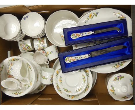 Selection of Aynsley 'Cottage Garden' Part Coffee/Dinner Set to include Six Coffee Cans, Six Saucer's, Cake Stand, Two Boxed 