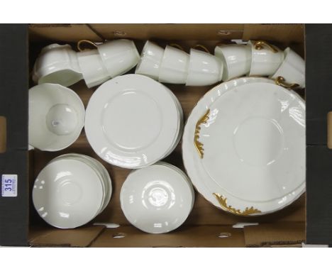 Royal Doulton White China Part Tea Set To Include , Dinner Plates, Side Plates, Cups, Saucers, Milk Jug And Sugar Bowl(1Tray)