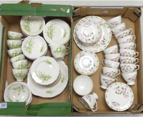 China Tea sets To Include Dorchester Finest Bone China, Cups, Saucers, Milk Jug, Sandwich Plates, Side Plates Also  Royal Gra