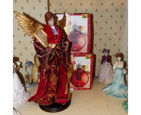 Christmas Angel Height 40cm also Two Light Up Giant Baubles(3)
