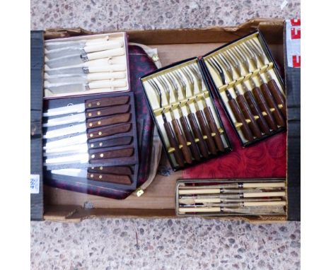 Large Quantity of Cutlery To Include Two Presentation Boxes 24 piece sets, Knives on Magnetic Boards &amp; Fork Sets, Butter 