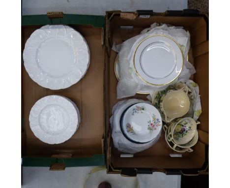 A large Collection of decorative wall plates inc. Spode Golden Eternity, Royal Doulton and Coalport country ware etc (2 trays