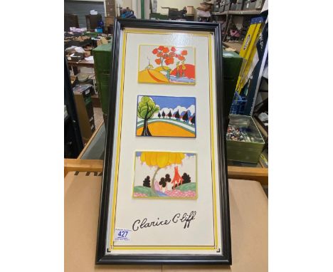 Limited Edition Number A00995 Framed Designs Of Clarice Cliff Mounted Examples. Certificate Included Measures 58cm tall x 18c