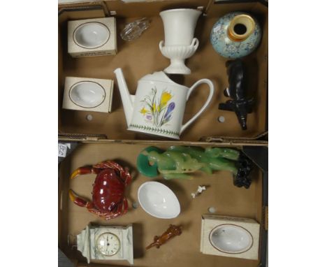 Selection of ceramics to include Aynsley Portlandware Mantel clock, Minton type Elephant, Sylvac Vase and unmarked Chinese St