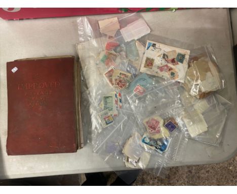 Old Stamp Album Assorted World Stamps Also A Bag Of Loose Stamps(2)