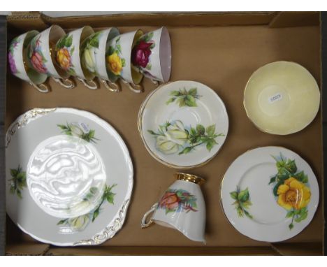 Selection of Paragon ''Six World Famous Roses' to include Six Tea Cups, Six Saucer's, Six Sided Plates, One Double Handed San