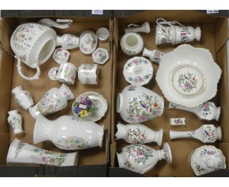 Selection of Aynsley 'Pembroke' and 'Wild Tudor' Vases, Scalloped Edge Bowl, Two Cups and Tea Pot (2 Trays)