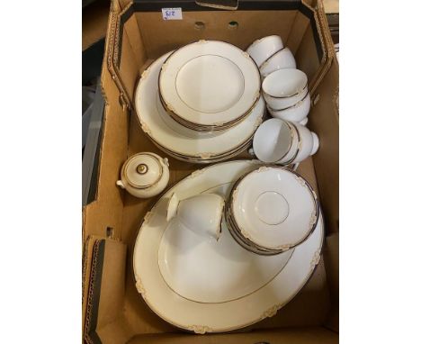 Wedgwood, Cavendish Pattern Teaware including Platter Dinner Plates, Side Plates, Teacups, Saucers, Milk jug and Sugar Bowl (