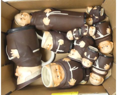 Goebel, A Collection of Twelve Monk Storage Jars, Cruet Items and Figures (12)