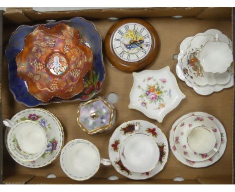 Selection of Ceramics to include Royal Doulton Large Trinket Dish, One Coffee Can Trio, Royal Albert 'Christmas Rose' Tea Cup