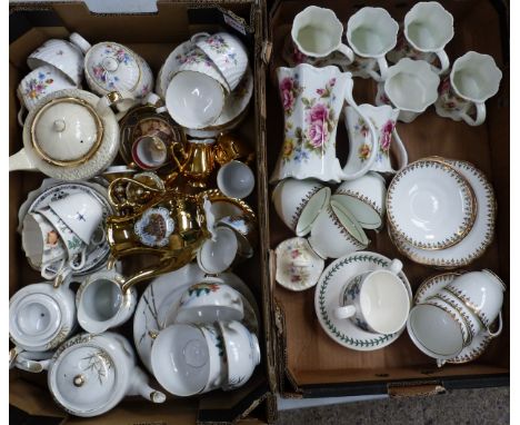 A Mixed Collection of ceramics including Crown Devon Teaware items, Portmerion Botanical Garden Cups and Saucers, Japanese Po