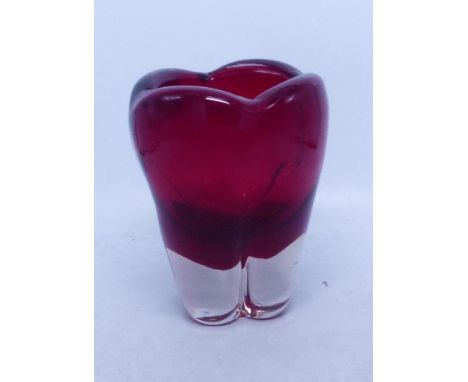 A ruby red Whitefriars vase