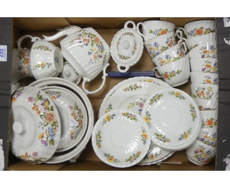 Selection of Aynsley 'Cottage Garden' Part Tea/Dinner set to include One Large Taurine, One Vase, Tea Pot, Sugar Bowl, Fourte