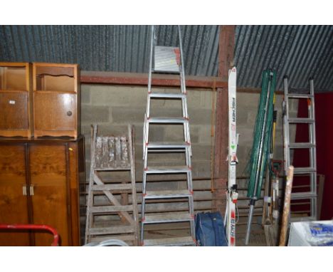 An aluminium step ladder