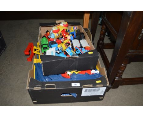 Two boxes of children's toys to include Thomas the Tank Engine&nbsp;	