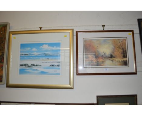 A pencil signed limited edition print entitled "Mallard in Autumn" and one other pencil signed print